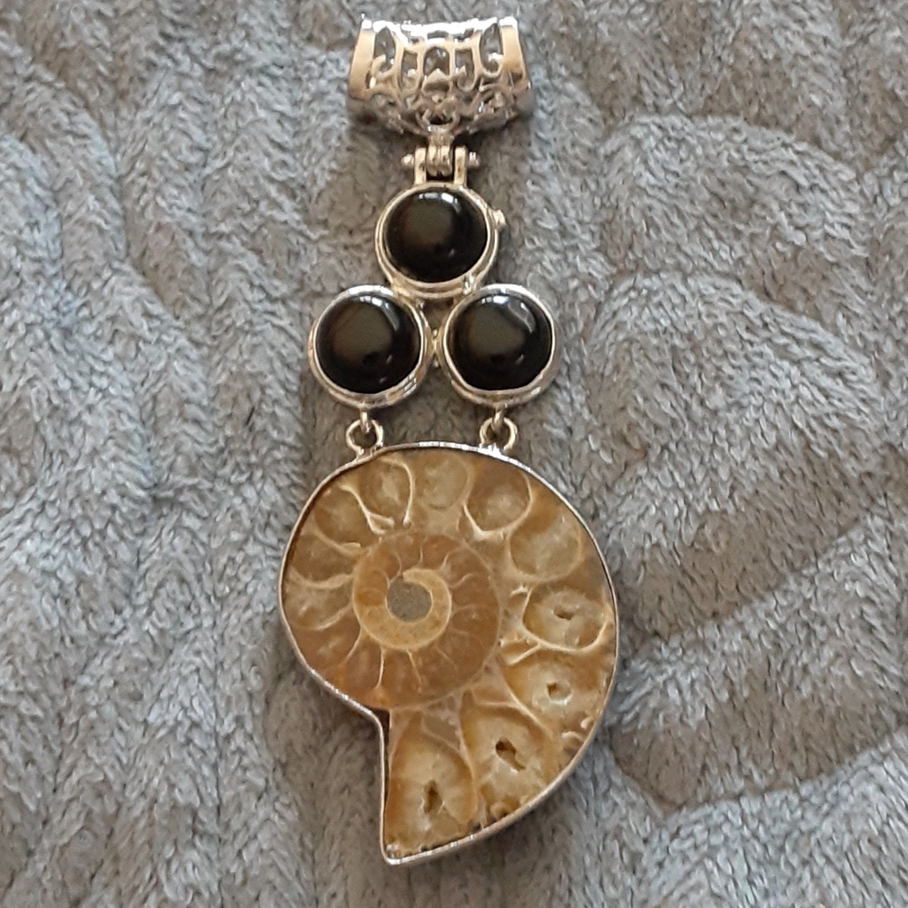 Ammonite fossil pendent